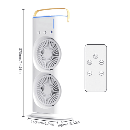 Ventilador doble con humidificador